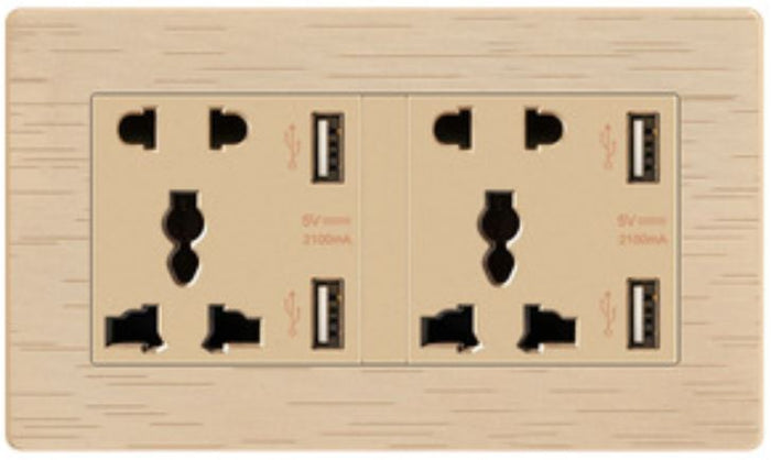 2 GANG UNIVERSAL SOCKET 2 PIN & 3 PIN WITH 4 USB